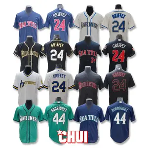 Homens 4 Julio Rodriguez 24 Ken Griffey Jr. Seattle Mariner alta qualidade costurado Baseball Jersey Atacado