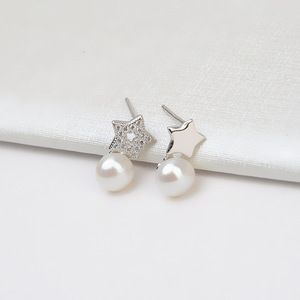 S925 <b>Silver</b> Plated Platinum Gold U-Shaped Earnail Personalized Female Earpin for DIY <b>Pearl</b> <b>Earrings</b> Empty Stand Accessories - Product Image 1