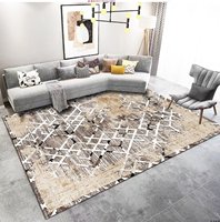 Low Pile Resistant Vintage Rug for Living Room Bedroom Accent Rug Non-Slip Stain Floor Carpet