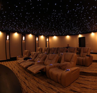 Kits de panneaux lumineux de plafond à LED à effet de ciel étoilé, en fibre de polyester acoustique optique pour home cinéma TianGe, design 3D, hôtel