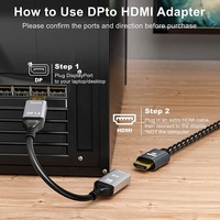 Câble adaptateur convertisseur Xput 8K DP vers HDMI 2.1, câble adaptateur DP vers HDMI 2.1