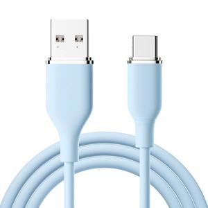 สายดาต้า <span class=keywords><strong>USB</strong></span> <span class=keywords><strong>A</strong></span> to <span class=keywords><strong>USB</strong></span> C แบบซิลิโคนเหลว รองรับ PD ชาร์จเร็ว สำหรับ iPhone Samsung Huawei ความยาว 1 ม. 2 ม. 3 ม. ขายส่งจากโรงงาน เกรด 5A - Product Image 1