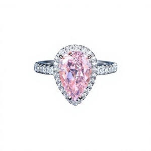 Anillo de Plata de Ley 925 con Diamante Cultivado en Laboratorio, Corte Pera, para Mujer, Anillo de Compromiso de Lujo, Joyería Elegante para Boda - Product Image 1