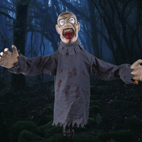 Animatronic Ghost Electric Swinging Skeleton Halloween Scene Decoration Prop Ornament Outdoor Glowing Animated Scared Noise