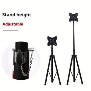 Support de télévision sur pied robuste avec support réglable <span class=keywords><strong>pour</strong></span> téléviseurs de 55 à 80 pouces Capacité de charge de 91 kg Acier laminé à froid noir Trépied - Product Image 4