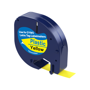 Cassette de cinta de etiquetas de plástico amarillo Compatible 91332 91202 S0721620 de 12mm para <span class=keywords><strong>DYMO</strong></span> <span class=keywords><strong>LetraTag</strong></span> de 2, 2, 2, 2, 1, 2, 2, 2 - Product Image 1