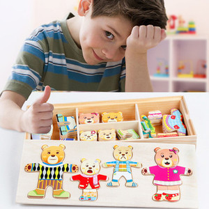 Rompecabezas de Madera Montessori para Niños Pequeños, Diseño de Conejos Disfrazados, Novedad de Fabricante Mayorista - Product Image 3