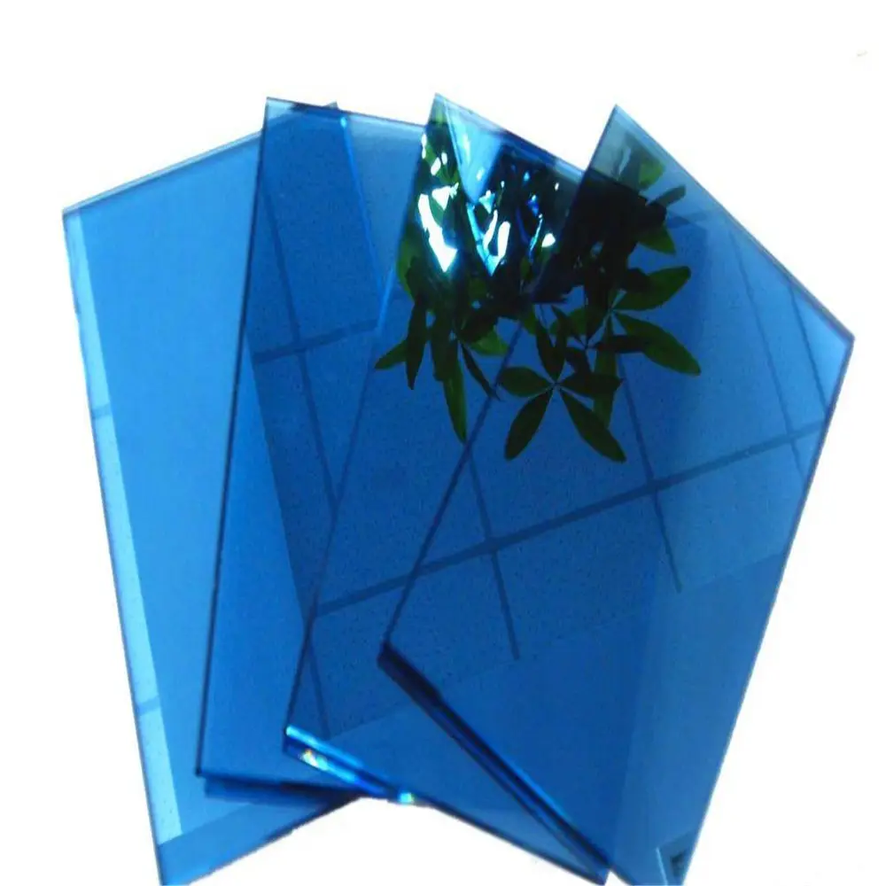 building window transparent tinted 4 mm 5 mm 6 mm light dark blue float glass sheet