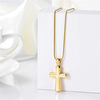 Colgante de urna para cenizas de acero inoxidable con cruz ortodoxa moderna, hermético y ecológico, para recuerdo infantil