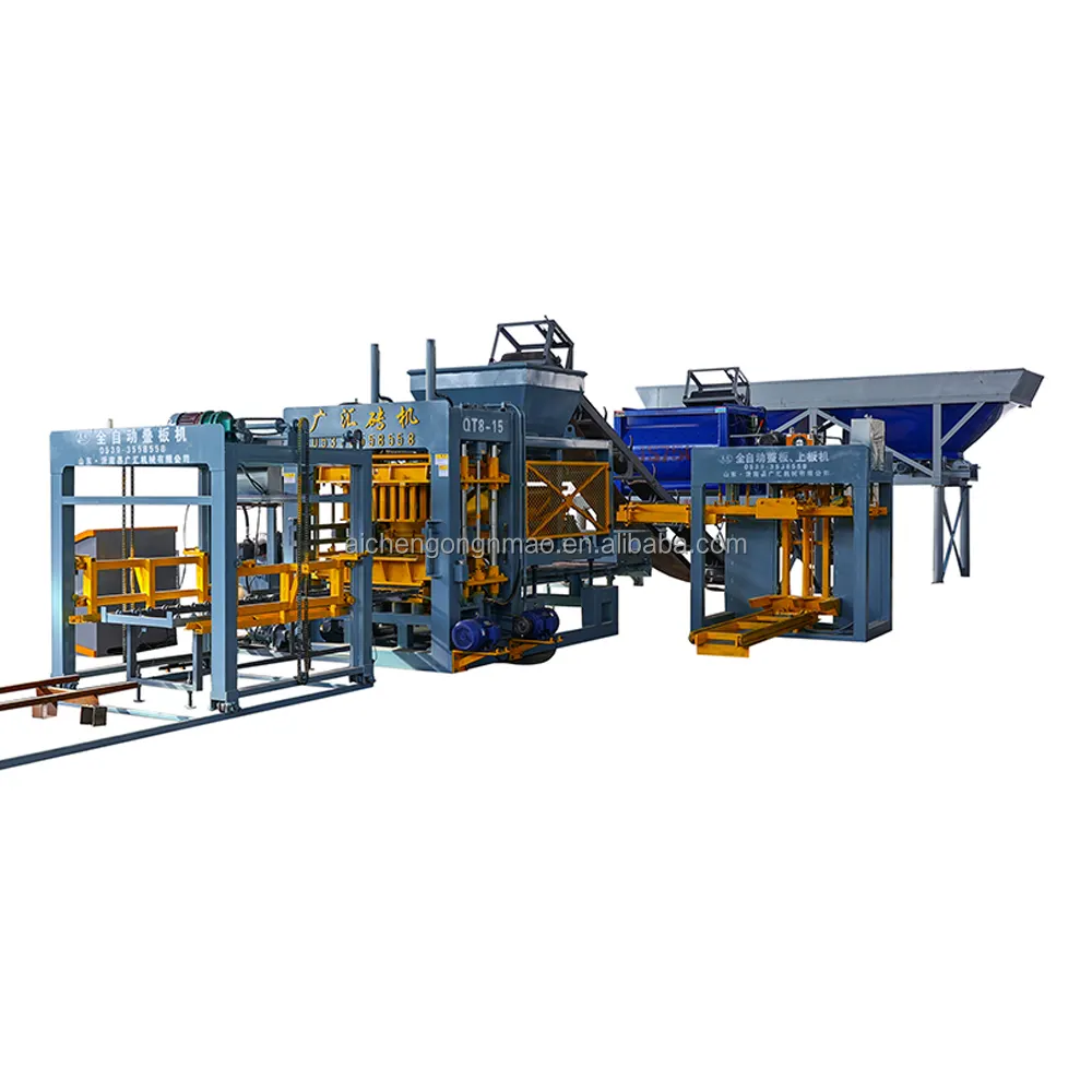 Aichen construction machine automatic hydraulic paver solid hollow concrete cement fly ash sand brick block making machinery