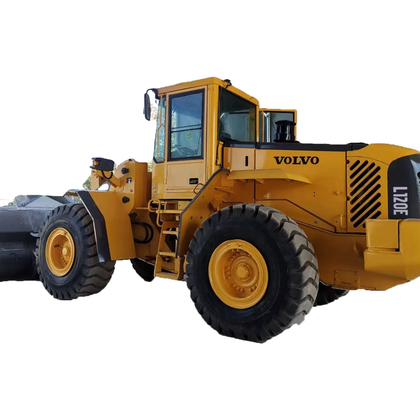 Volvo L120E kepçe 80% yeni SE Motor sağlanan ön yükleyici kullanılan güney afrika İsveç kökenli YUKEN yapı malzemesi dükkanlar