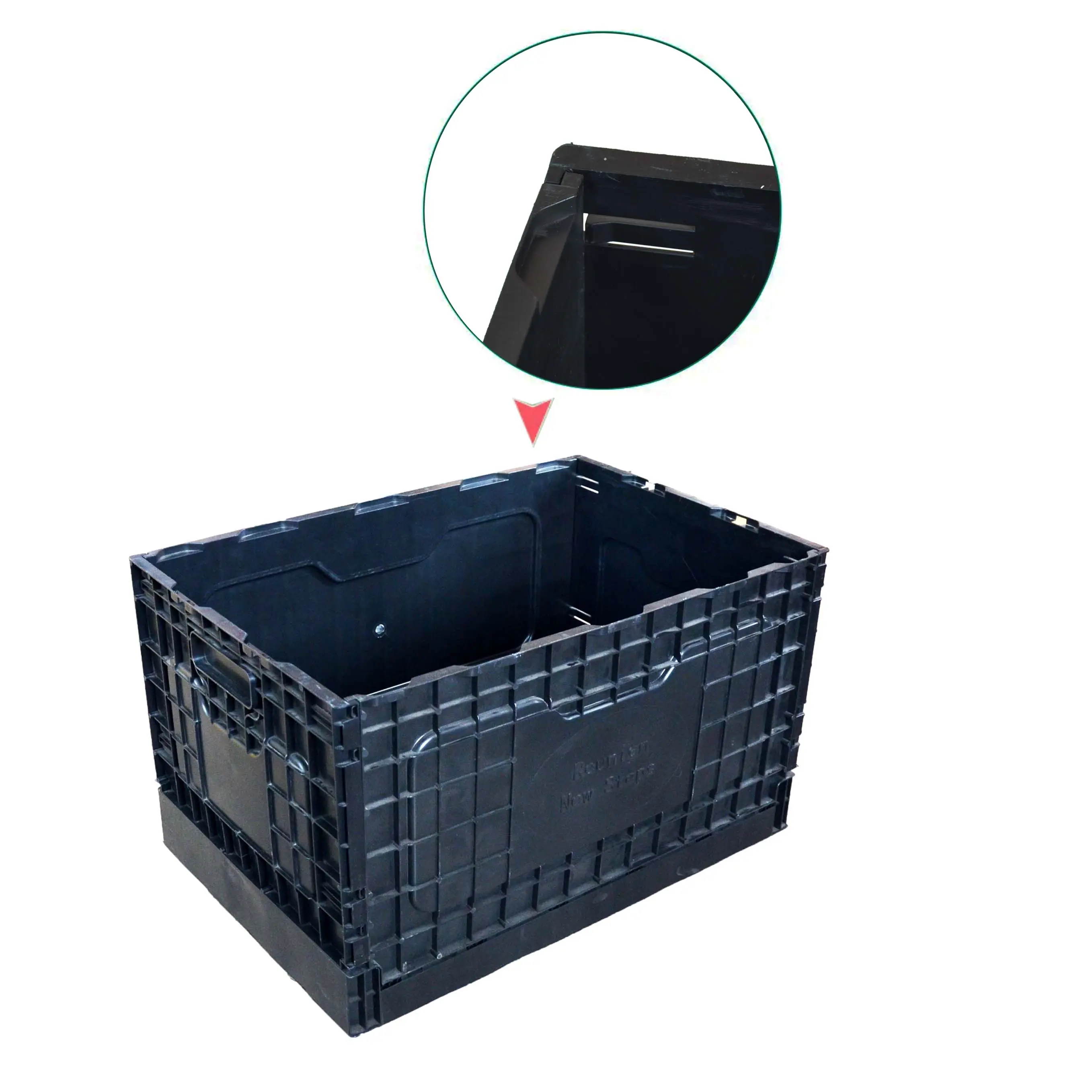 Caja de almacenamiento de apilamiento de pp virgen reutilizable, plegable, de plástico, para verduras, para agricultura, frutas, gran oferta, 600x400