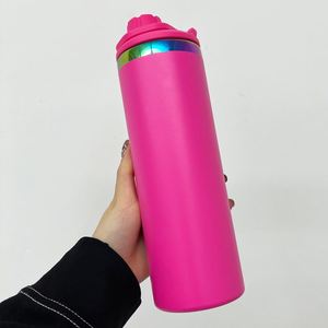 Vaso Portátil con Tapa Abatible, Antiderrames, con Recubrimiento en Polvo Arcoíris, 20 oz, para Deportes y Actividades al Aire Libre - Product Image 3