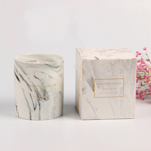 Exquisito estilo nórdico de cerámica jaspeada personalizado velas perfumadas de lujo de cera de soja Vela - Product Image 1