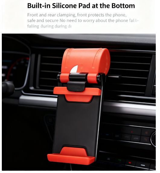 Car Phone Mount Universal Plastic Car Phone Mount & Holder Adjustable Height Retractable Clip for Steering Wheel 2-Year Warranty