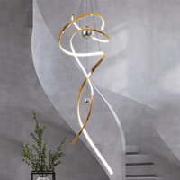 Suspension linéaire moderne et simple à LED dimmable, personnalisable pour salon, escalier, hall d'hôtel, salle à manger