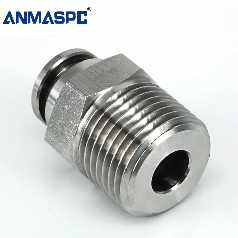 PC Stainless Steel 304 Air Hose Fittings Male Thread Pipe Connector Pneumatic Quick Connect Pipe fitting