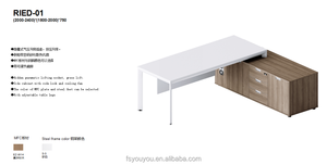 Escritorio de oficina modular moderno de estilo nórdico, Panel sólido con gabinete lateral, mesa de gerente ejecutivo para el dormitorio del hogar - Product Image 5