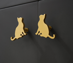Poignée Santaya en laiton massif brossé, design animal (ours/coeur/étoile), forme originale multifonction pour tiroir de chambre d'enfant - Product Image 3