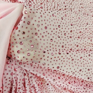 Usine de Guangzhou personnalisé <span class=keywords><strong>Fushia</strong></span> <span class=keywords><strong>rose</strong></span> gelée strass tissu incrusté de diamants garniture en strass - Product Image 2