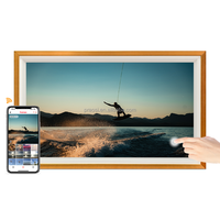 Bingkai Foto Digital Kayu Pros 21.5" Bingkai Foto Digital Wifi IPS Sentuh Dapat Dipasang di Dinding Bingkai Digital Foto Video Melalui Frameo