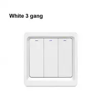 Commercio all'ingrosso 3gang EU bianco portatile universale di lusso pulsante con led luce push interruttore della luce della parete della casa per la camera da letto