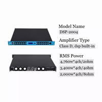 Amplificateur de puissance DSP CVR DSP-2004, classe D, format compact, 90-260V, stable à 2 ohms.