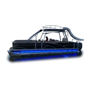 2021 Ecocampor Marine Cheap Fish And Cruise Pontoon Boats With Led Light Strips