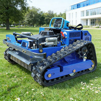 Tondeuse à gazon industrielle populaire à moteur diesel 4 temps avec télécommande et démarrage à distance, hauteur de coupe 20-150 mm, puissance 224 CC
