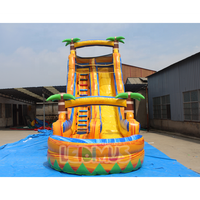 Toboggans aquatiques gonflables commerciaux colorés à thème, toboggan aquatique gonflable extérieur, toboggan gonflable géant en PVC pour aire de jeux aquatique