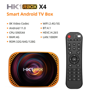 Smart TV Box <span class=keywords><strong>HK1</strong></span> <span class=keywords><strong>RBOX</strong></span> <span class=keywords><strong>X4</strong></span> Amlogic S905X4 Quad Core Android 11 Tvbox 4GB+64GB 8K Reproductor Multimedia WiFi de Doble Banda, Gran Venta en el Reino Unido - Product Image 6
