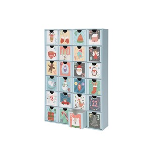 CALENDRIER DE L'AVENT EN CARTON BLEU H 38CM ASSORTI - Product Image 1