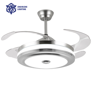 <span class=keywords><strong>Ventilateur</strong></span> de <span class=keywords><strong>plafond</strong></span> LED rond moderne de 42 pouces avec télécommande Bluetooth pour la musique, moteur DC réversible pour salon - Product Image 3