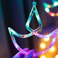 Guirlande lumineuse LED en forme de bateau pour Noël, décoration intérieure/extérieure, jardin, fête, mur, fenêtre, en plastique, style féerique