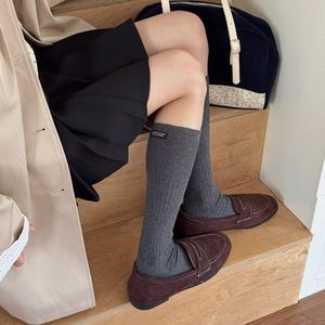 Knee <b>Socks</b> Solid Color Breathable Sweat Absorbing Women's Autumn <b>Winter</b> Casual Wear Zhuji <b>Socks</b> - Product Image 2