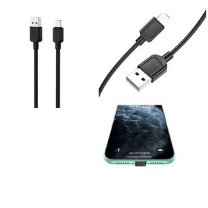 NUEVO Kane 2.4A Carga rápida 3M Negro CB-174 USB a tipo C Cable para iPhone negro - Product Image 1