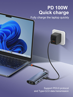 DS-18H LDNIO 8 en 1 Type C Hub avec lecteur de carte TF/SD USB-C2.0/PD100W RJ45 100M HUB pour téléphones portables et ordinateurs portables