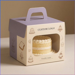Cá nhân hoá tùy chỉnh in logo cấp thực phẩm các tông Bánh hộp xử lý và cửa sổ đám cưới sinh nhật bên bao bì - Product Image 6