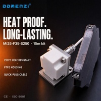 Kit de Proximité Haute Température Domenzi Square F35, Câble Résistant à la Chaleur 15m NGW-XHCL-J, Sortie Relais 250°C, 25mm, IP67