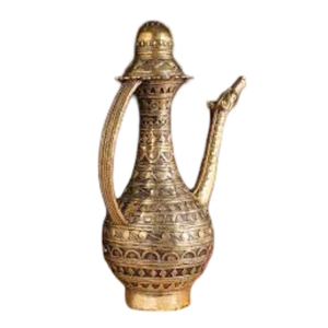 เหยือกด็อกราทองเหลืองทำมือ พร้อมหูจับ เหยือกเครื่องดื่มโลหะ มีฝาปิดและหูจับ คุณภาพพรีเมียม สำหรับตกแต่งโต๊ะอาหารที่บ้าน - Product Image 1