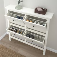 Meuble à chaussures avec 4 compartiments, blanc, 107x22x101 cm