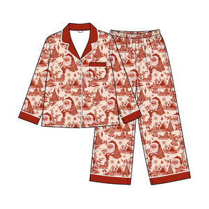 Conjunto de Pijama Navideño Personalizado para Mujer, 2 Piezas, Estampado Navideño, Camiseta de Manga Larga con Botones, Pantalones, Ropa de Dormir Cómoda, Atuendos para Estar en Casa - Product Image 5