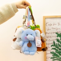 Joli porte-clés en peluche parfumé en forme d'éléphant ou de lapin, breloque pour sac d'école, jouet en peluche doux, cadeau pour enfants