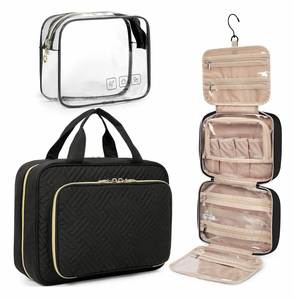 Lot de 2 trousses de toilette de voyage personnalisées avec logo OEM, organisateur suspendu avec trousse à cosmétiques transparente - Product Image 1