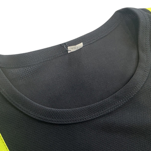 Áo Thun Tay Ngắn Màu Đen Phản Quang An Toàn Hi Vis 100% Polyester Sọc Phản Quang Cao Cấp Khâu - Product Image 6