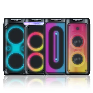 rechargeable portable partybox dual woofer speaker HIFI pa 8 inch boombox bass boost speaker TWS