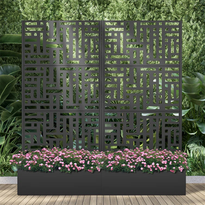New Design French Style Laser Cut Outdoor Metal Fence <strong>Planter</strong> <strong>With</strong> Decorative <strong>Trellis</strong> Screen Panel - Product Image 2