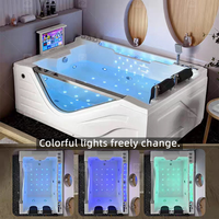 Baignoire à remous autoportante en acrylique blanche pour 2 personnes, 1900 mm, double siège, jacuzzi, spa de surf, massage pour adultes