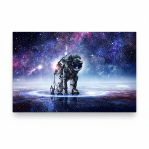 Printed Canvas: Astronaut Space Landscape, Unique Boy Room Decor,<b>WRAPPED</b> CANVAS - Product Image 2