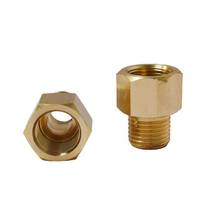 Adattatore in <span class=keywords><strong>ottone</strong></span> personalizzato CNC da femmina a maschio <span class=keywords><strong>1</strong></span>/4'' <span class=keywords><strong>1</strong></span>/2'' 3/4'' BSP NPT, raccordo per tubi, viti esagonali, riduttore filettato, bussola di accoppiamento - Product Image 2
